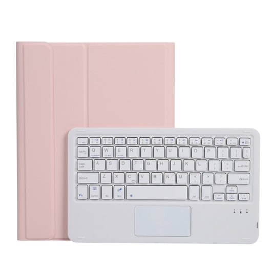 A07B-A Lambskin Texture Square Keycap Bluetooth Keyboard Leather Case with Touch Control For iPad 9.7 2018 & 2017 / Pro 9.7 inch / Air 2(Pink) - Universal by buy2fix | Online Shopping UK | buy2fix