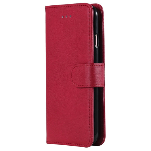 For iPhone 6 / 7 / 8 Solid Color Horizontal Flip Protective Case with Holder & Card Slots & Wallet & Photo Frame & Lanyard(Red) - More iPhone Cases by buy2fix | Online Shopping UK | buy2fix