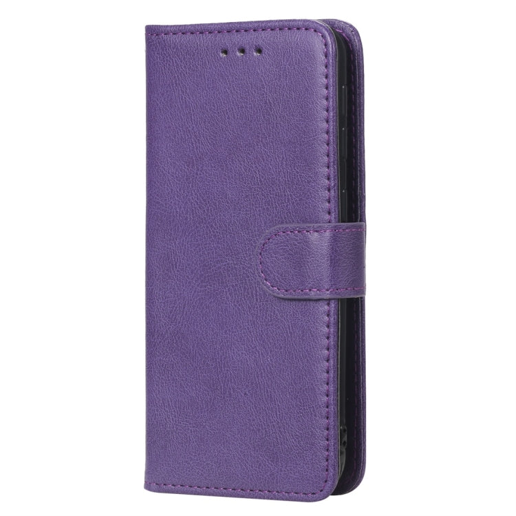 For Galaxy A20e Solid Color Horizontal Flip Protective Case with Holder & Card Slots & Wallet & Photo Frame & Lanyard(Purple) by buy2fix