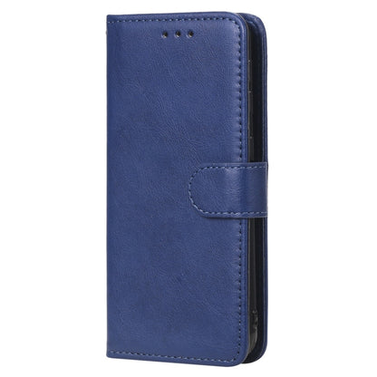 For Galaxy A20e Solid Color Horizontal Flip Protective Case with Holder & Card Slots & Wallet & Photo Frame & Lanyard(Blue) by buy2fix