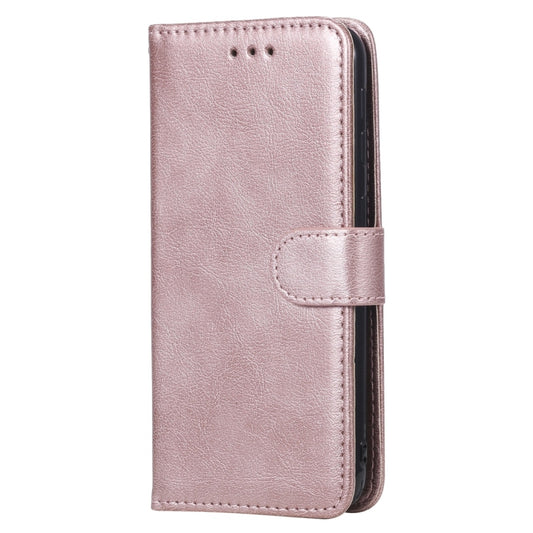 For Galaxy A20e Solid Color Horizontal Flip Protective Case with Holder & Card Slots & Wallet & Photo Frame & Lanyard(Rose Gold) by buy2fix