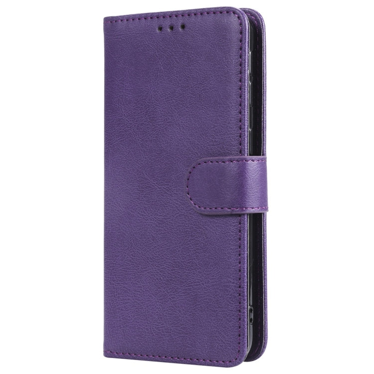 For Galaxy A40 Solid Color Horizontal Flip Protective Case with Holder & Card Slots & Wallet & Photo Frame & Lanyard(Purple) by buy2fix