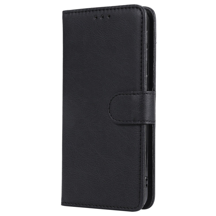 For Galaxy A40 Solid Color Horizontal Flip Protective Case with Holder & Card Slots & Wallet & Photo Frame & Lanyard(Black) by buy2fix