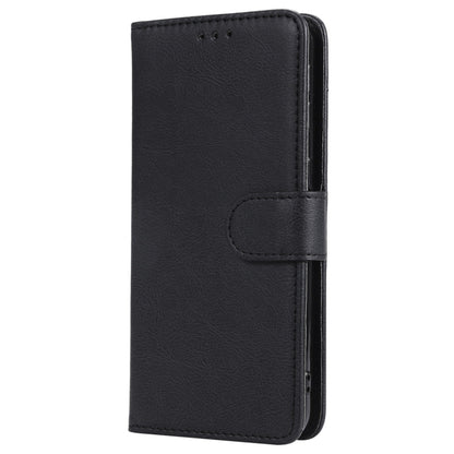 For Galaxy A40 Solid Color Horizontal Flip Protective Case with Holder & Card Slots & Wallet & Photo Frame & Lanyard(Black) by buy2fix