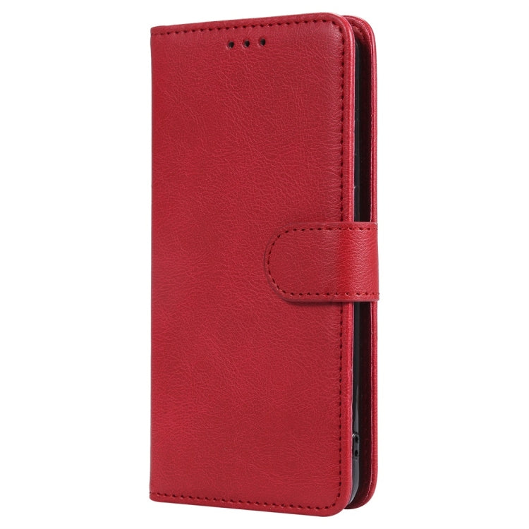 For Galaxy A40 Solid Color Horizontal Flip Protective Case with Holder & Card Slots & Wallet & Photo Frame & Lanyard(Red) - Galaxy Phone Cases by buy2fix | Online Shopping UK | buy2fix