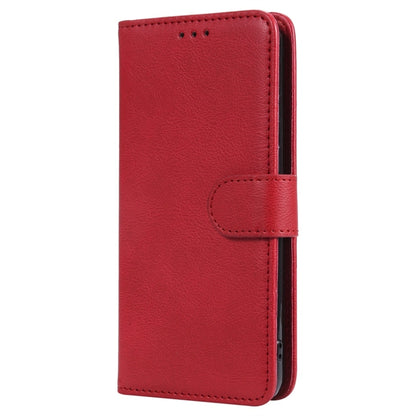 For Galaxy A40 Solid Color Horizontal Flip Protective Case with Holder & Card Slots & Wallet & Photo Frame & Lanyard(Red) - Galaxy Phone Cases by buy2fix | Online Shopping UK | buy2fix