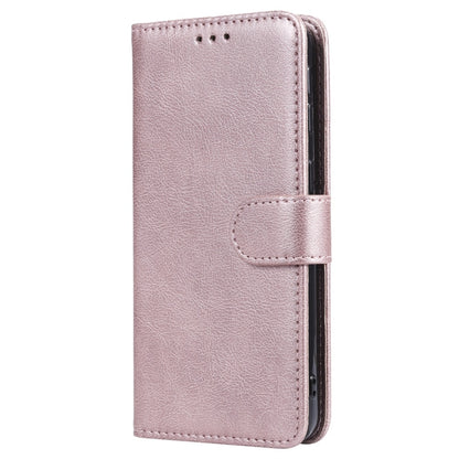 For Galaxy A40 Solid Color Horizontal Flip Protective Case with Holder & Card Slots & Wallet & Photo Frame & Lanyard(Rose Gold) by buy2fix