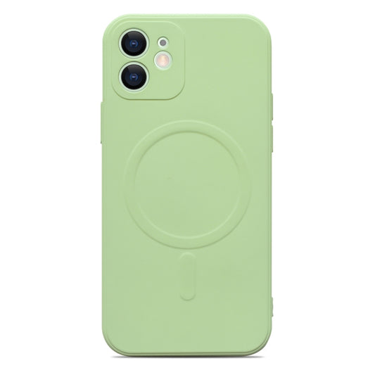 For iPhone 12 mini Liquid Silicone Full Coverage Magsafe Phone Case (Green) - iPhone 12 mini Cases by buy2fix | Online Shopping UK | buy2fix