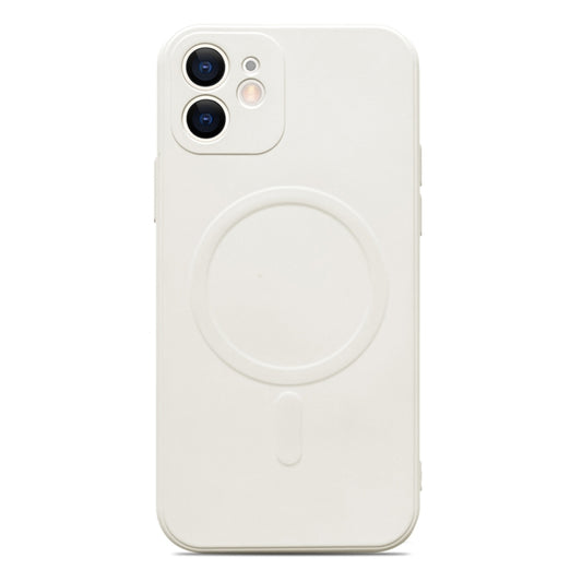 For iPhone 12 Liquid Silicone Full Coverage Magsafe Phone Case(White) - iPhone 12 / 12 Pro Cases by buy2fix | Online Shopping UK | buy2fix