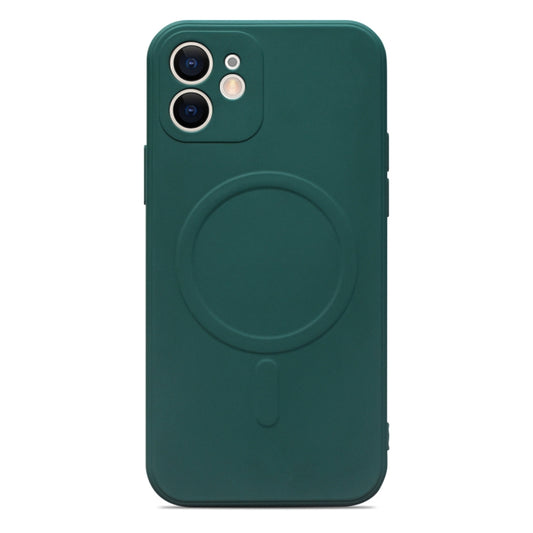 For iPhone 12 Liquid Silicone Full Coverage Magsafe Phone Case(Dark Green) - iPhone 12 / 12 Pro Cases by buy2fix | Online Shopping UK | buy2fix