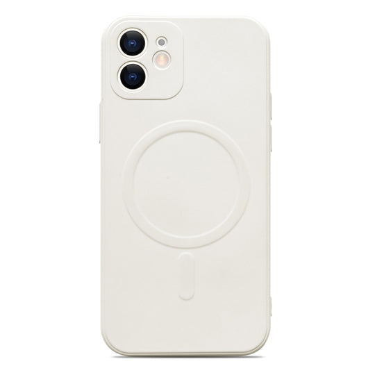 For iPhone 11 Liquid Silicone Full Coverage Magsafe Phone Case (White)