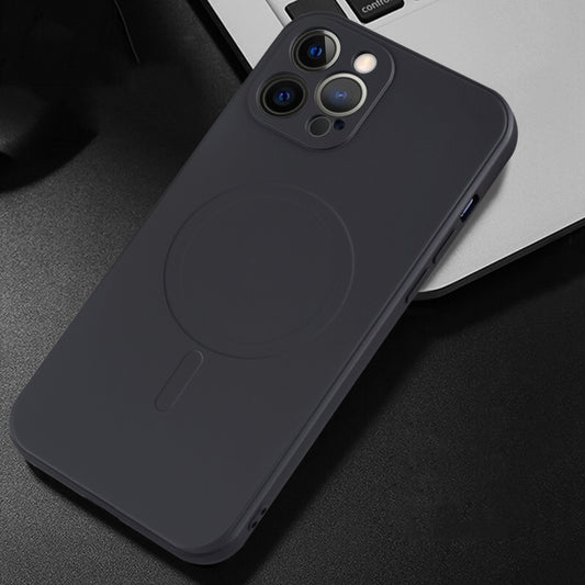 For iPhone 11 Liquid Silicone Full Coverage Magsafe Phone Case (Black) - iPhone 11 Cases by buy2fix | Online Shopping UK | buy2fix