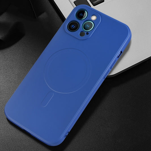 For iPhone 11 Liquid Silicone Full Coverage Magsafe Phone Case (Blue) - iPhone 11 Cases by buy2fix | Online Shopping UK | buy2fix