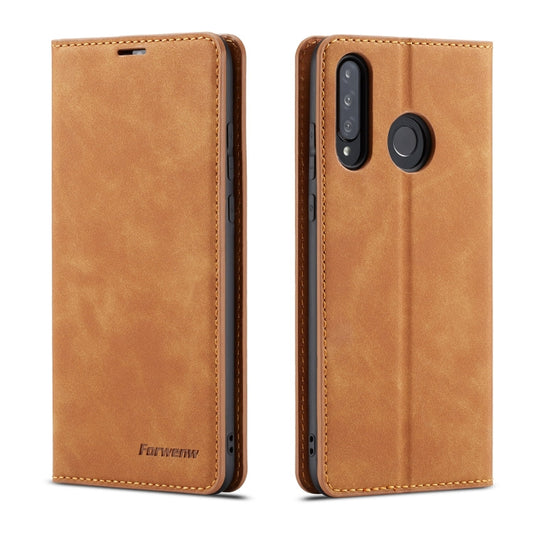 For Huawei P30 Lite Forwenw Dream Series Oil Edge Strong Magnetism Horizontal Flip Leather Case with Holder & Card Slots & Wallet & Photo Frame(Brown) - Huawei Cases by Forwenw | Online Shopping UK | buy2fix