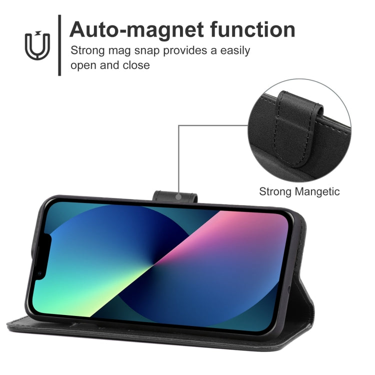 For iPhone 13 mini Leather Phone Case (Black) - iPhone 13 mini Cases by buy2fix | Online Shopping UK | buy2fix