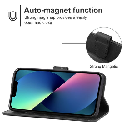 For iPhone 13 mini Leather Phone Case (Black) - iPhone 13 mini Cases by buy2fix | Online Shopping UK | buy2fix