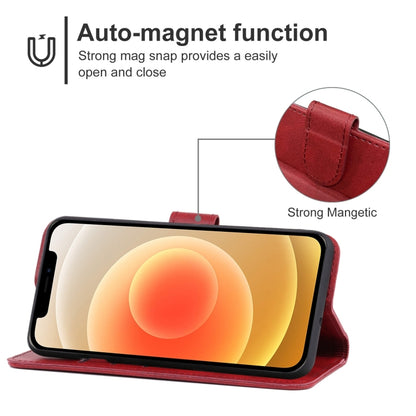 For iPhone 12 Leather Phone Case(Red) - iPhone 12 / 12 Pro Cases by buy2fix | Online Shopping UK | buy2fix