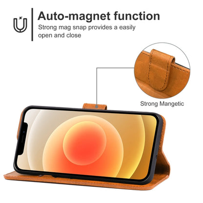 For iPhone 12 Leather Phone Case(Brown) - iPhone 12 / 12 Pro Cases by buy2fix | Online Shopping UK | buy2fix