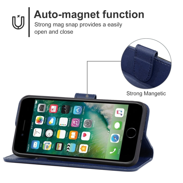 For iPhone SE 2022 / SE 2020 / 8 / 7 Leather Phone Case(Blue) - iPhone SE 2022 / 2020 / 8 / 7 Cases by buy2fix | Online Shopping UK | buy2fix