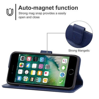 For iPhone SE 2022 / SE 2020 / 8 / 7 Leather Phone Case(Blue) - iPhone SE 2022 / 2020 / 8 / 7 Cases by buy2fix | Online Shopping UK | buy2fix
