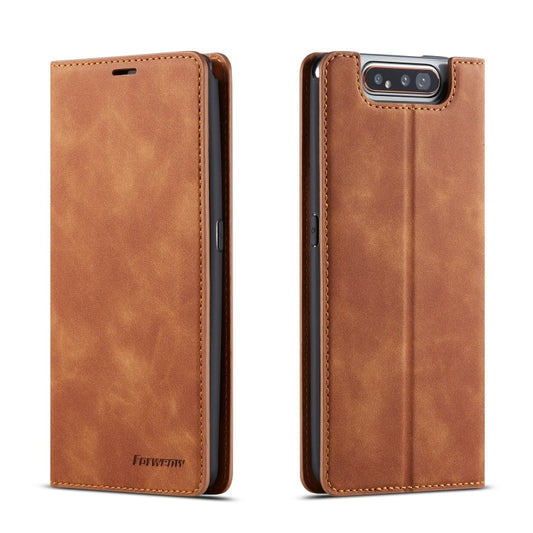For Galaxy A80 / A90 Forwenw Dream Series Oil Edge Strong Magnetism Horizontal Flip Leather Case with Holder & Card Slots & Wallet & Photo Frame(Brown) - Galaxy Phone Cases by Forwenw | Online Shopping UK | buy2fix