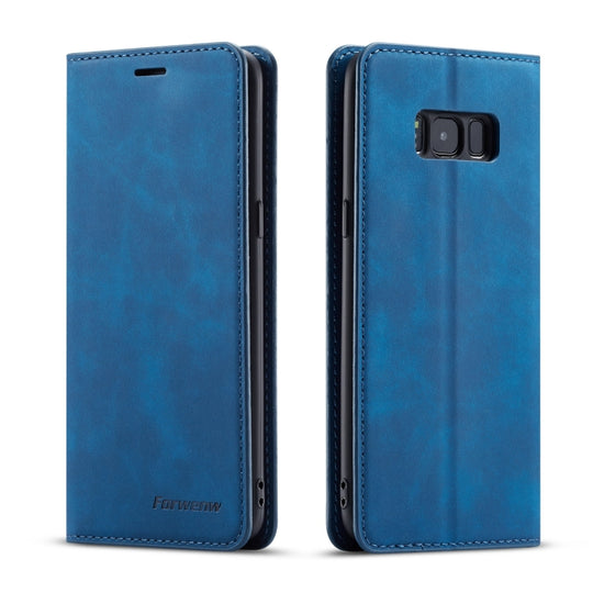 For Galaxy S8+ Forwenw Dream Series Oil Edge Strong Magnetism Horizontal Flip Leather Case with Holder & Card Slots & Wallet & Photo Frame(Blue)