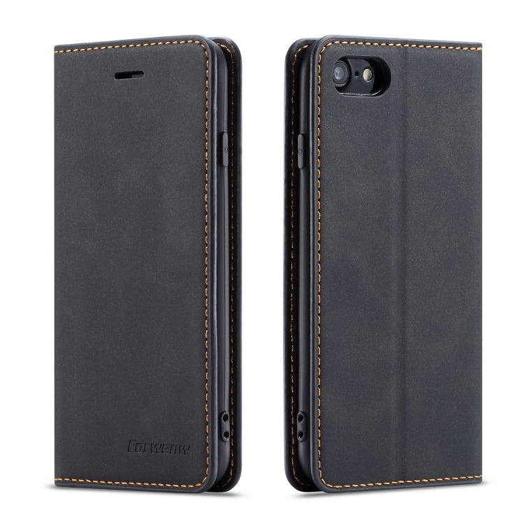 For iPhone SE 2022 / SE 2020 / 8 / 7 Forwenw Dream Series Oil Edge Strong Magnetism Horizontal Flip Leather Case with Holder & Card Slots & Wallet & Photo Frame(Black) - iPhone SE 2022 / 2020 / 8 / 7 Cases by LC.IMEEKE | Online Shopping UK | buy2fix