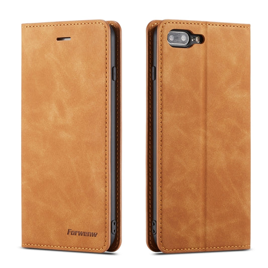 For iPhone 8 Plus / 7 Plus Forwenw Dream Series Oil Edge Strong Magnetism Horizontal Flip Leather Case with Holder & Card Slots & Wallet & Photo Frame(Brown) - More iPhone Cases by Forwenw | Online Shopping UK | buy2fix