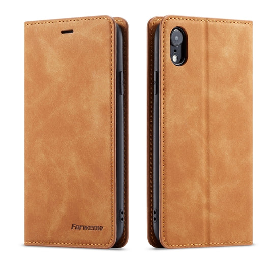 For iPhone XR Forwenw Dream Series Oil Edge Strong Magnetism Horizontal Flip Leather Case with Holder & Card Slots & Wallet & Photo Frame(Brown) - More iPhone Cases by Forwenw | Online Shopping UK | buy2fix