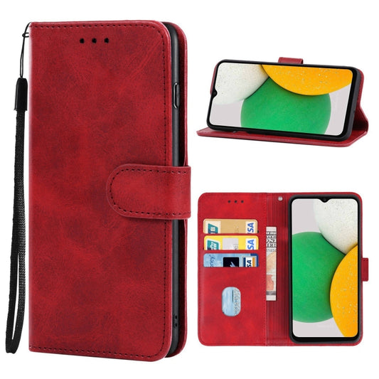 Leather Phone Case For Samsung Galaxy A03 Core(Red) - Galaxy Phone Cases by buy2fix | Online Shopping UK | buy2fix