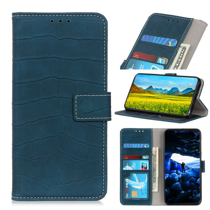 For Google Pixel 6a Crocodile Texture Flip Leather Phone Case with Holder & Card Slots(Dark Green) - Google Cases by buy2fix | Online Shopping UK | buy2fix