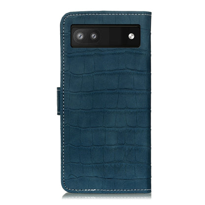 For Google Pixel 6a Crocodile Texture Flip Leather Phone Case with Holder & Card Slots(Dark Green) - Google Cases by buy2fix | Online Shopping UK | buy2fix