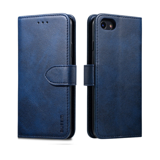 For iPhone 8  / 7 GUSSIM Magnetic Horizontal Flip Leather Case with Holder & Card Slots & & Wallet(Blue) - More iPhone Cases by GUSSIM | Online Shopping UK | buy2fix