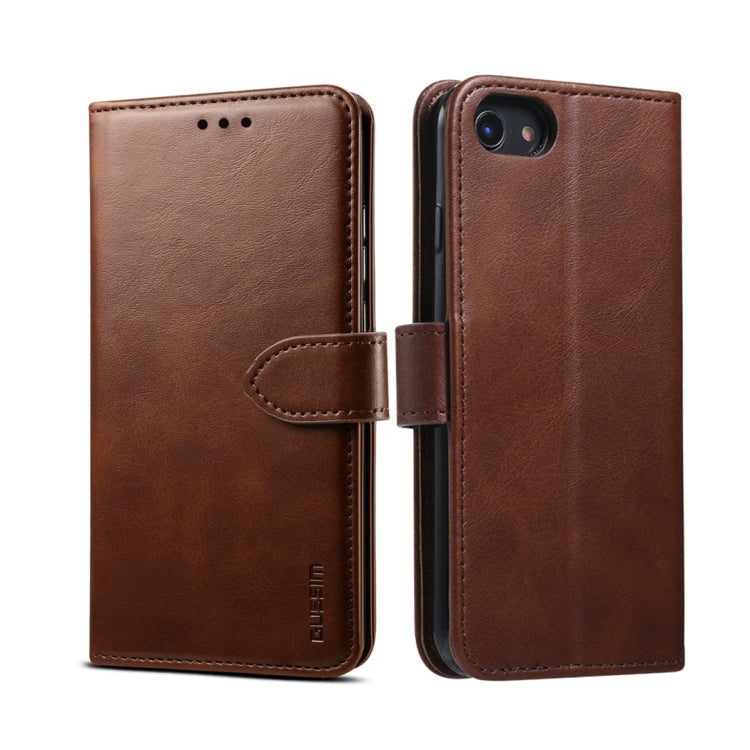 For iPhone 8  / 7 GUSSIM Magnetic Horizontal Flip Leather Case with Holder & Card Slots & & Wallet(Brown) - More iPhone Cases by GUSSIM | Online Shopping UK | buy2fix