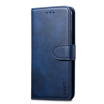 For iPhone X / XS GUSSIM Magnetic Horizontal Flip Leather Case with Holder & Card Slots & & Wallet(Blue) - More iPhone Cases by GUSSIM | Online Shopping UK | buy2fix