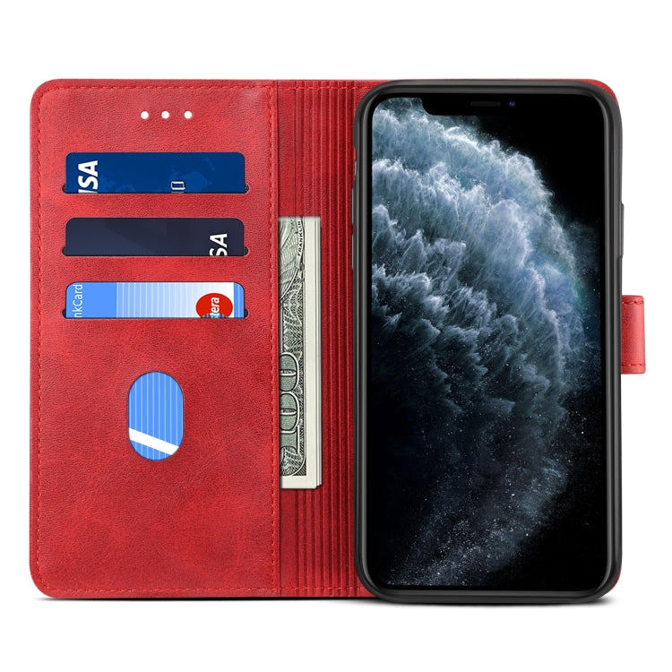 For iPhone 11 GUSSIM Magnetic Horizontal Flip Leather Case with Holder & Card Slots & & Wallet(Red) - iPhone 11 Pro Max Cases by GUSSIM | Online Shopping UK | buy2fix