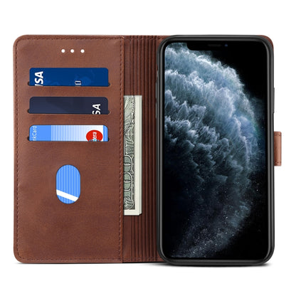 For iPhone 11 GUSSIM Magnetic Horizontal Flip Leather Case with Holder & Card Slots & & Wallet(Brown) - iPhone 11 Pro Max Cases by GUSSIM | Online Shopping UK | buy2fix