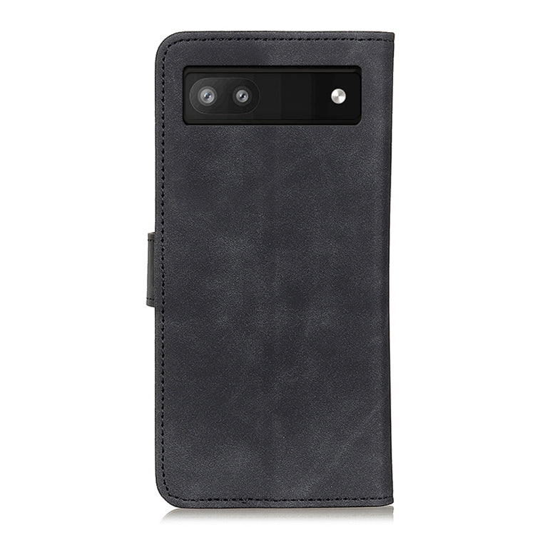 For Google Pixel 6a KHAZNEH Retro Texture Flip Leather Phone Case(Black) - Google Cases by buy2fix | Online Shopping UK | buy2fix