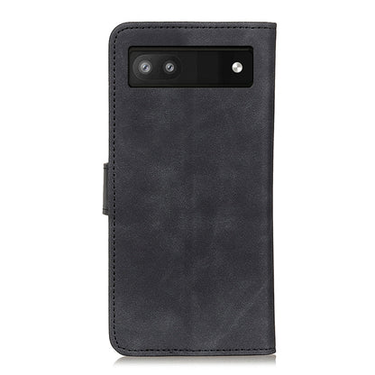 For Google Pixel 6a KHAZNEH Retro Texture Flip Leather Phone Case(Black) - Google Cases by buy2fix | Online Shopping UK | buy2fix