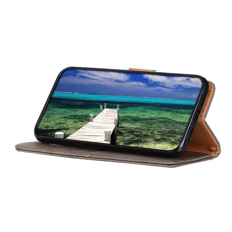For Google Pixel 6a KHAZNEH Cowhide Texture Flip Leather Phone Case(Khaki) - Google Cases by buy2fix | Online Shopping UK | buy2fix