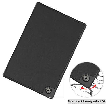 For Samsung Galaxy Tab A8 2021 SM-X205 3-Fold Holder Leather Tablet Case(Black) - Other Galaxy Tab PC by buy2fix | Online Shopping UK | buy2fix