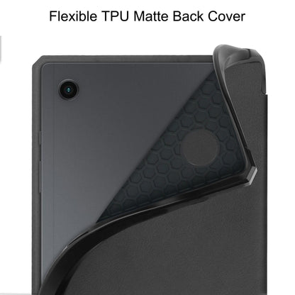 For Samsung Galaxy Tab A8 2021 SM-X205 3-Fold Holder Leather Tablet Case(Black) - Other Galaxy Tab PC by buy2fix | Online Shopping UK | buy2fix