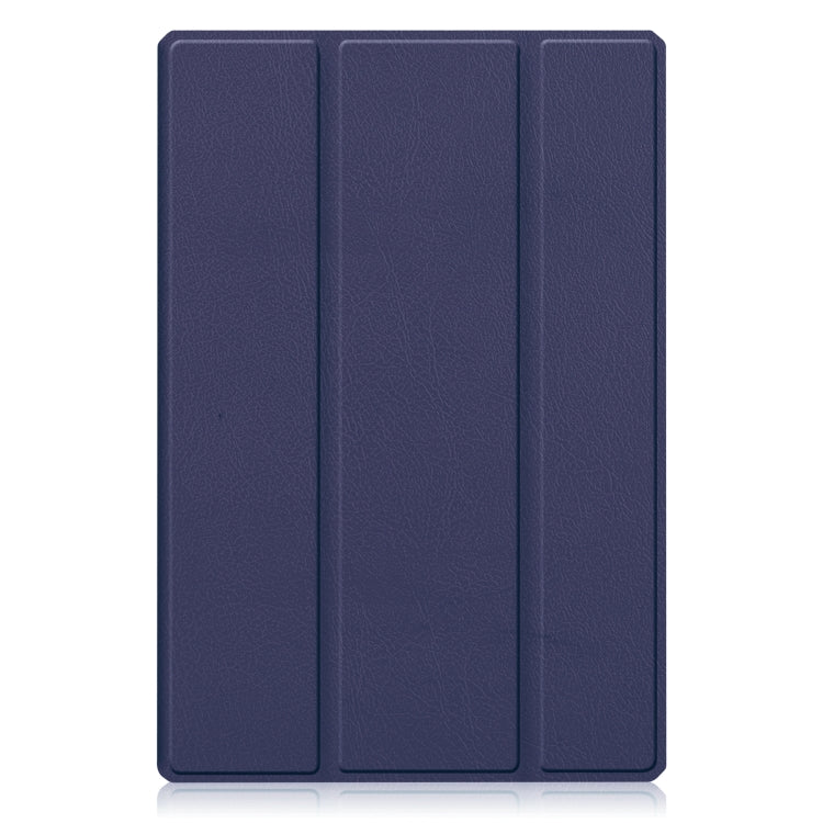 For Samsung Galaxy Tab A8 2021 SM-X205 3-Fold Holder Leather Tablet Case(Dark Blue) - Other Galaxy Tab PC by buy2fix | Online Shopping UK | buy2fix