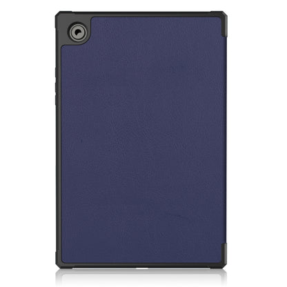For Samsung Galaxy Tab A8 2021 SM-X205 3-Fold Holder Leather Tablet Case(Dark Blue) - Other Galaxy Tab PC by buy2fix | Online Shopping UK | buy2fix