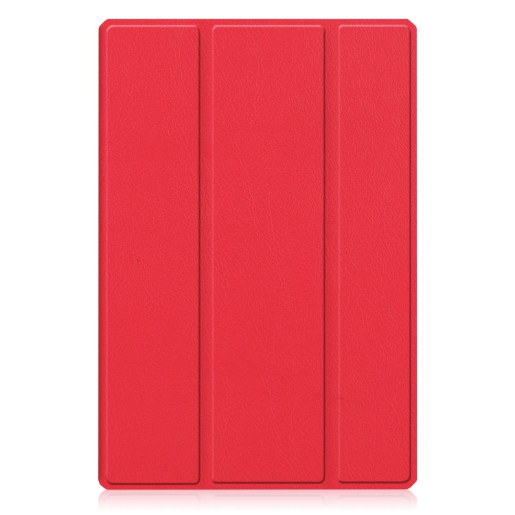 For Samsung Galaxy Tab A8 2021 SM-X205 3-Fold Holder Leather Tablet Case(Red) - Other Galaxy Tab PC by buy2fix | Online Shopping UK | buy2fix