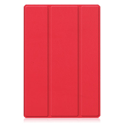 For Samsung Galaxy Tab A8 2021 SM-X205 3-Fold Holder Leather Tablet Case(Red) - Other Galaxy Tab PC by buy2fix | Online Shopping UK | buy2fix