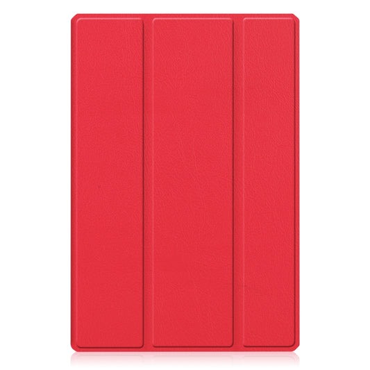 For Samsung Galaxy Tab A8 2021 SM-X205 3-Fold Holder Leather Tablet Case(Red) - Other Galaxy Tab PC by buy2fix | Online Shopping UK | buy2fix