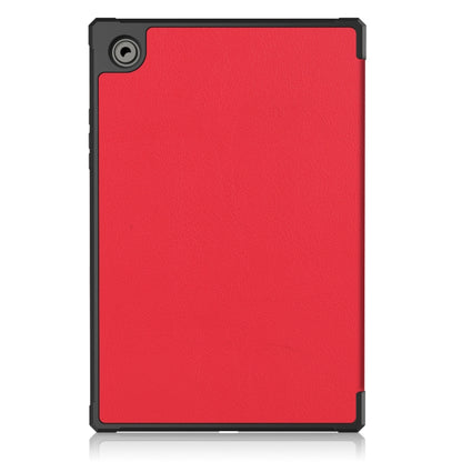 For Samsung Galaxy Tab A8 2021 SM-X205 3-Fold Holder Leather Tablet Case(Red) - Other Galaxy Tab PC by buy2fix | Online Shopping UK | buy2fix