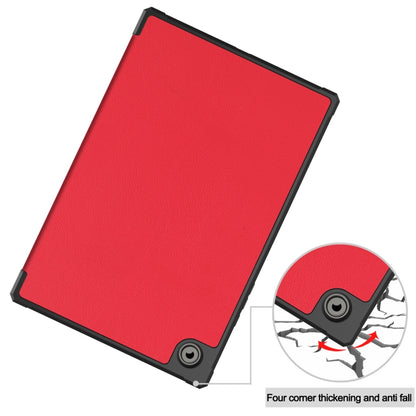 For Samsung Galaxy Tab A8 2021 SM-X205 3-Fold Holder Leather Tablet Case(Red) - Other Galaxy Tab PC by buy2fix | Online Shopping UK | buy2fix