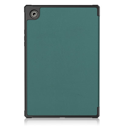 For Samsung Galaxy Tab A8 2021 SM-X205 3-Fold Holder Leather Tablet Case(Dark Green) - Other Galaxy Tab PC by buy2fix | Online Shopping UK | buy2fix